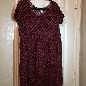 Mossimo Red Plaid Babydoll Dress